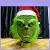 Festliche Frechdachs Grüne Monster The Grinch Maske Mit Weihnachtsmütze Für Weihnachten