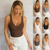 Nuovo Stile Estivo Gilet in Maglia da Donna Blusa Sexy Slim-fit Aderente Monocolore Sportivo Canottiera Base