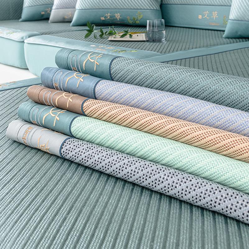 Wormwood Mosquito-Proof Sofa Hat Summer Summer  New Solid Wood Leather Full Cover Cloth Towel Rattan Mat Cool Cushion