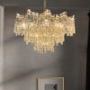 Modern Luxury Ceiling Crystal Chandelier LED Tassel Design Pendant Light for Villa Attic Bedroom Living Dining Room Hanging Lamp