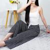 Women's Summer Cotton Silk Nine-Point Wide-Leg Pajama Pants - Plus Size, Loose, Breathable, Cooling, Ideal for Beach and Air Conditioning Comfort