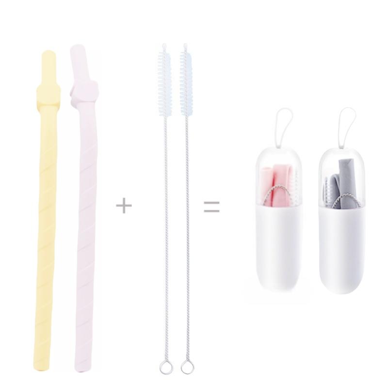 6Set of Silicone Bent Straws Reusable High and Low Temperature Resistant Bent Milk Tea Drink Straws Office Fashion Food Grade Dr