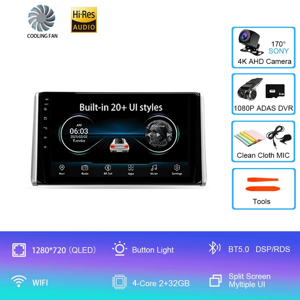 Android 14 Car Radio For Toyota RAV4 5 XA50 2018 - 2025 Multimedia Video Player Navigation Stereo GPS No 2din 2 Din Dvd