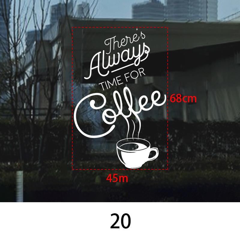 Coffee Shop Wall Sticker Cafes Ice Cream Bread Cake Wall Art Decals DIY Restaurant Milk Tea Shop Decor Sign Window Glass Film
