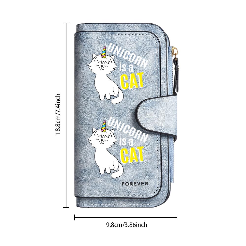 Cute Cat Printed Wallet Fashion Long Purse Casual Card Holder
