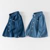 Children's Clothing Spring and Autumn Kids Long Sleeves Shirt Clothes Boys' Denim Shirt Baby Boy Casual Pure Color Square Collar Top