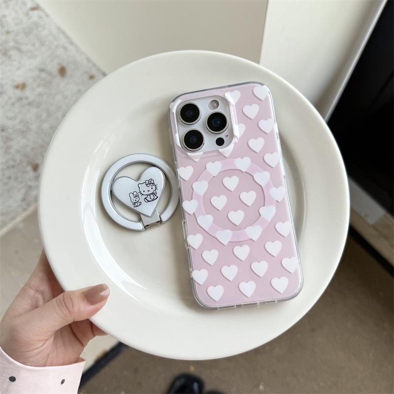 

Heart Rabbit Cat Magnetic Stand Case for iPhone 17/16 Pro Max/15/14 16