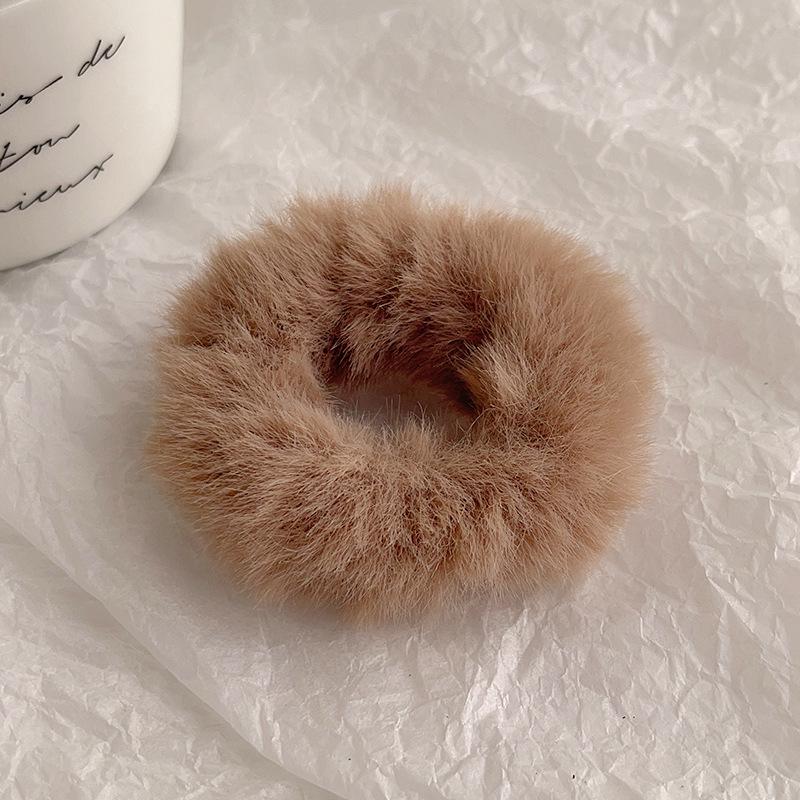 Plush Woolen Hair Tie - Women's Autumn/Winter Dopamine Style Hair Accessory