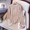 Pullovers Tops Women Long Sleeves Autumn Winter Fleece Lined Blouse Oversized Half Turtleneck Loose Long Sleeve Shirt Slim Pullover Tops
