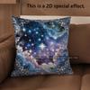 2D Cosmic Clouds And Starry Night Pillow Covers Pattern Cushion Cover Suitable For Sofa Bedroom Car Pillow Cover