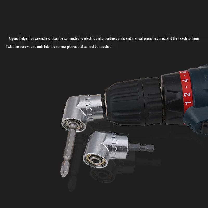105° Corner Adapter with Handle, Right Angle Screwdriver Bit, Socket, Multi-Function Bit, and Universal Joint