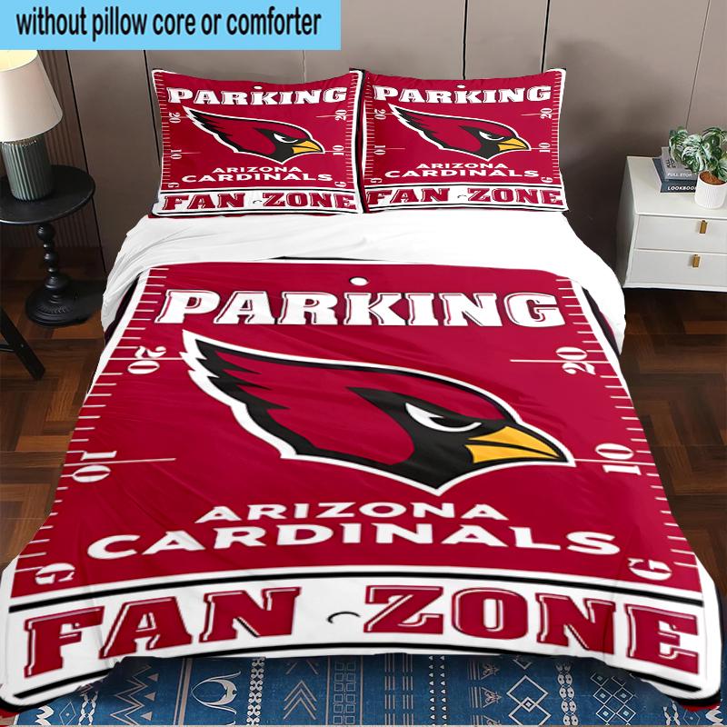 Arizona Cardinals Logo 3PCS Bedding Set 2D Printing (Includes 1 Duvet Cover + 2 Pillowcases Coreless), Bedroom decor,Fan gift