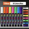 8 Pack Vibrant Liquid Chalk Markers Erasable Fluorescent Pens Chisel Tip for LED Writing Board Chalkboard Sign