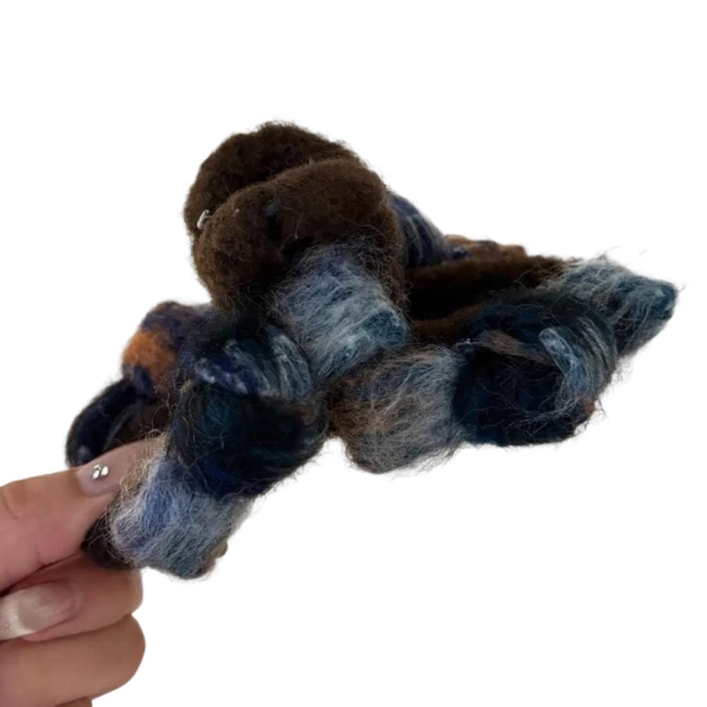 

Elegant Bowknot Hair Claws Sweet Fabric Women Hair Clips Hairgrips Lady Shark Clip Autumn Winter Blue Grey