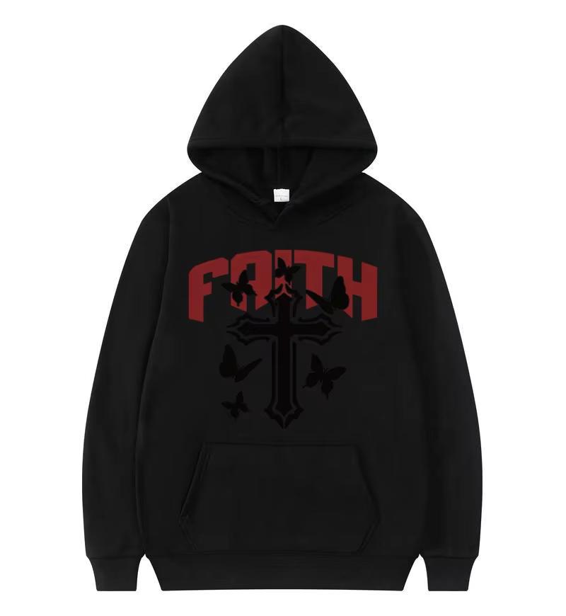 2025 high-quality new cross-printed long-sleeved casual hoodie and sweatshirt autumn and winter new sweater