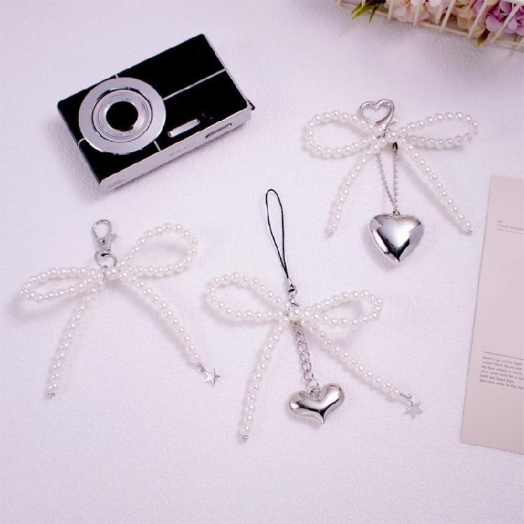 Eye Catching Bowknot Mobile Phone Lanyard Flower Embellishment Keychain Keyring