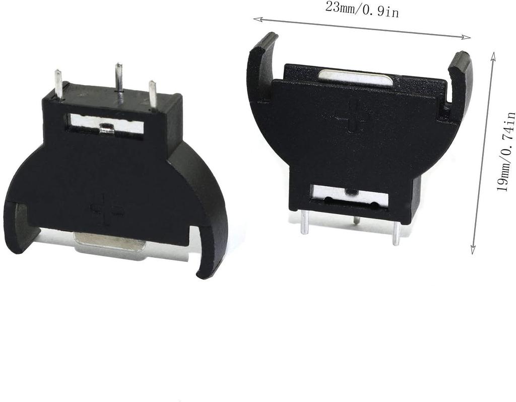 10/20PCS CR2032 Battery Holder Coin Cell Button Socket Holder Case 3 Pin Solder Mounting Battery Boxes Vertical Straight Button