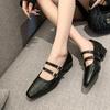 Fashion Patent Leather Mary Janes Shoes 2024 Summer New Fashion Square Toe Women's Pumps Comfortable Chunky Heel Ladies Single Shoes