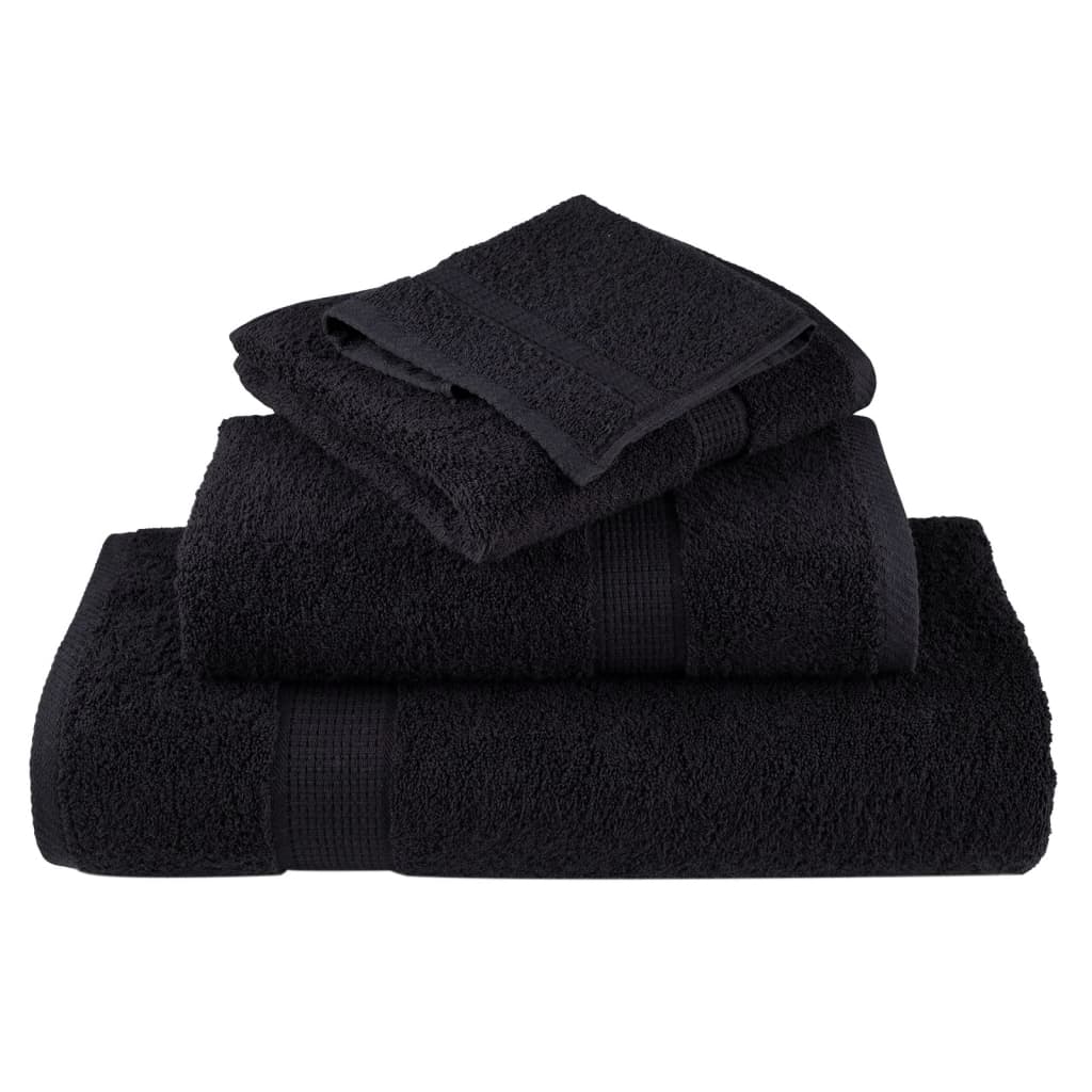 Premium Guest Towels SOLUND 4 pcs Black 30x50 cm 600 g m²