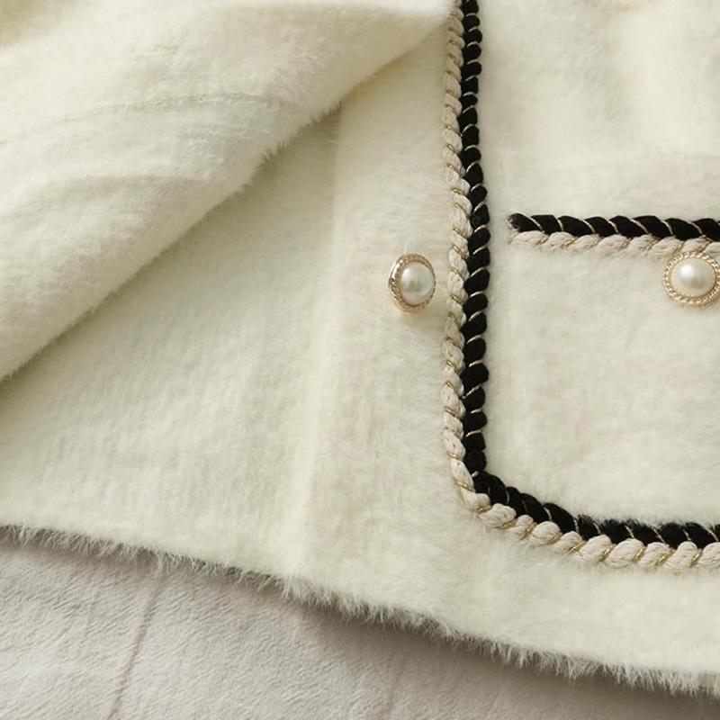 Plush Jacket Women's Fall and Winter Loose Sweater Knit Sweater Casual Large Size Thickened Jacket Tops