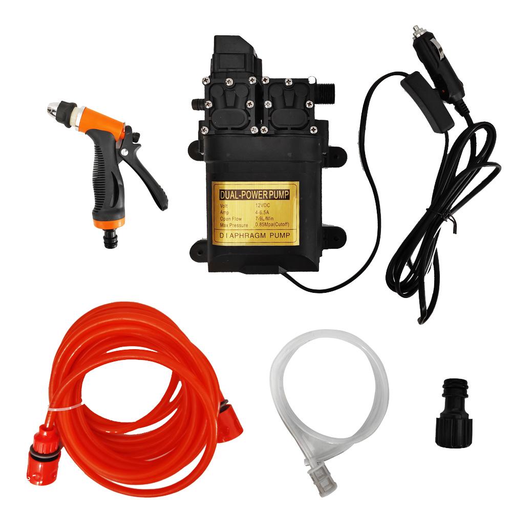 Dual-Core Diaphragm Pump Car Wash Set Portable High Pressure And Large-Flow Car Wash Pump 12v Cigarette Lighter Power 12V