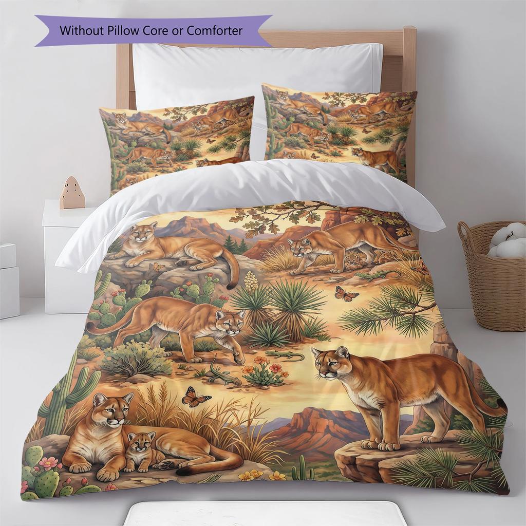 Retro Ölgemälde Tiere Muster Bettwäsche, Steppbett Set Bettbezug Kissenbezug Zuhause Geburtstagsgeschenk (1 Bettbezug + 2 Kissenbezüge, ohne Füllung)