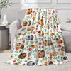 Guinea Pig Flannel Blanket Lovely Cartoon Animal Red Strawberry Blankets for Couch Bed Sofa Pet Hamster Floral Throw Blanket