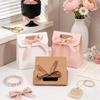 Lace Edge Mini Paper Gift Bag With Ribbon Foldable Small Favor Bag For Wedding Birthday Party Small Business