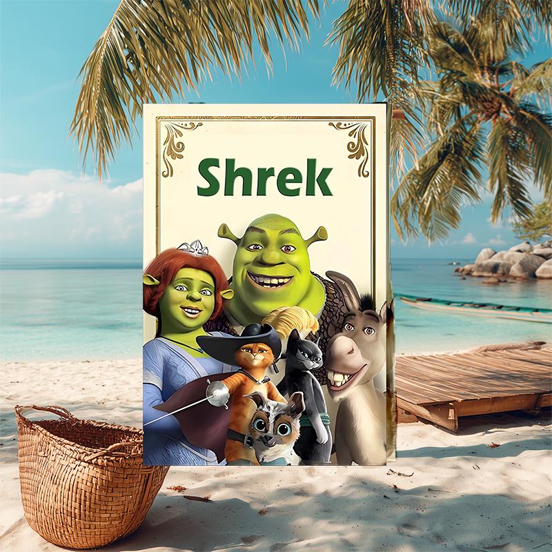 1pc Shrek4 Beach Towel, Comfortable and Thick, and Swimming/Bath/Picnic/Camping Towel, Suitable for Seaside Beaches