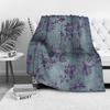 Dark Floral Velvet Throw Blanket Sofa Bed Cover Decorative Bedspread for Living Room Bedroom Cushion Cover