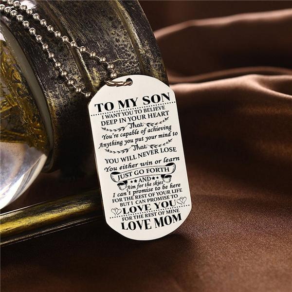 Necklace Fashion To My Son Daughter Dad Mom Dog Tag Birthday Gift Kids For