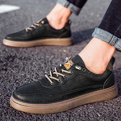 Nowe Męskie Buty Deskorolkowe ze Skóry Krowiej Codzienne Oddychające Trampki Modne Buty do Jazdy Chodzenia Tenisa Męskie Płaskie Buty Skate