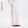 LANCY Women's Lanting Xu White Linen Flared Suit Pants