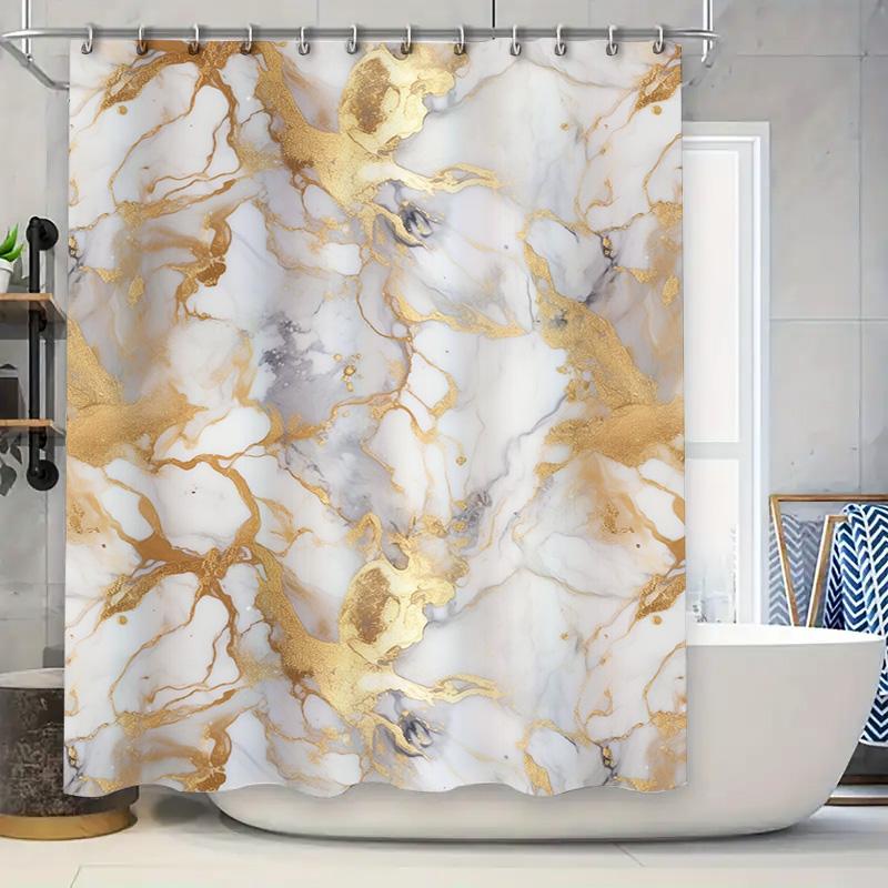 

Роскошный мраморный набор штор для душа Белый Золотой Черный Серый Декор для ванной комнаты Водонепроницаемый принт Водонепроницаемый коврик для ванной Коробка для хранения салфеток 270x180cm