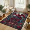 Dragon Phoenix Theme Crystal Velvet Rug Personalized Custom Name Text Soft Floor Mat Home Decor