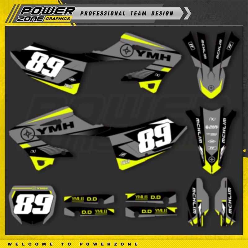 PowerZone Custom Team Graphics Decals Stickers Kit For YAMAHA 22-24 YZ 125 250 2022 2023 2024 Motorcycle Decal Stickers