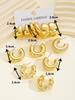 Fashion Classic Twist C Shape Earring Set For Women Tear Drop Design Gold Color Earrings Daily Workplace And Party Outfits Gifts