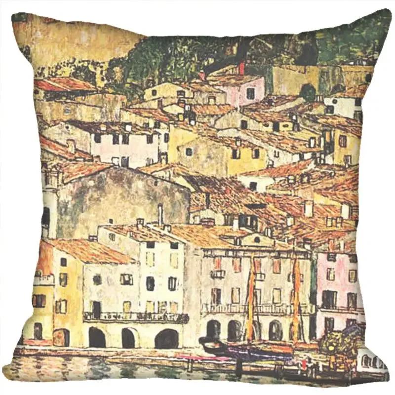Benutzerdefinierte Kunstmuster Kissenbezüge Gustav Klimt Quadratischer Kissenbezug Weihnachten Reißverschluss-Kissenbezug 45*45cm(Eine Seite)