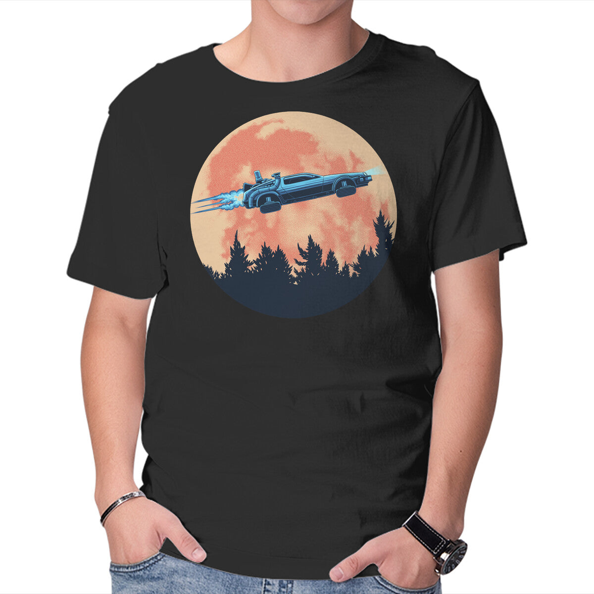 Unisex Crew Neck T-Shirt Sky Of The Future Graphic Short Sleeve Casual Tee M