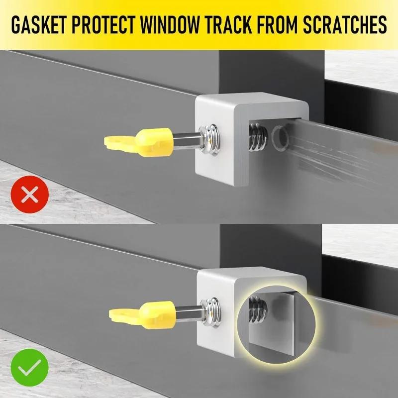 Window Lock, Adjustable Sliding Door Lock with Key, Aluminum Window Security Safety Locks for Kids & Pets