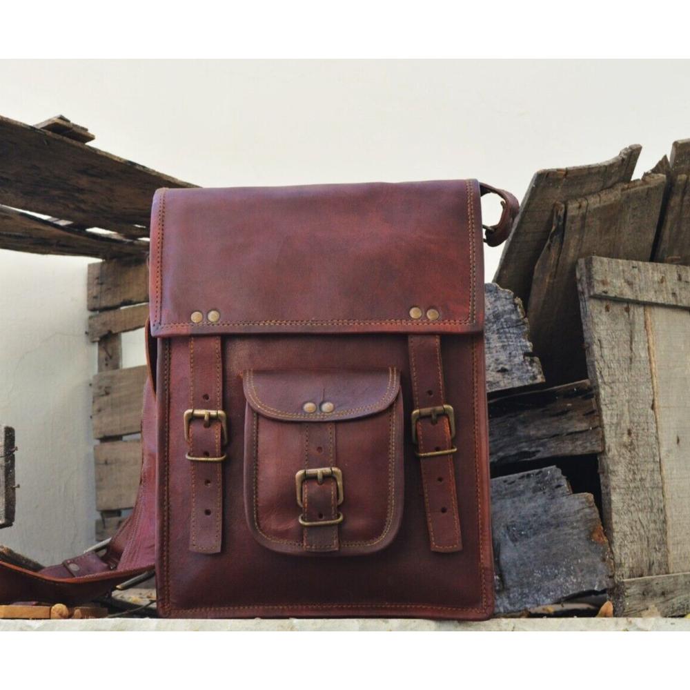 Geantă I-pad pentru bărbați, de 11 inchi, din piele, vintage de capră