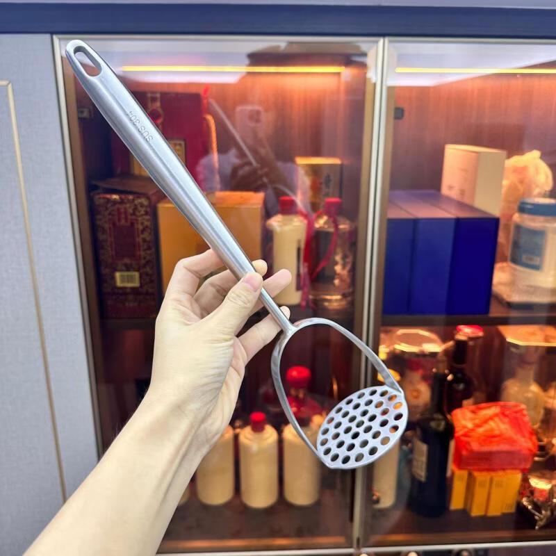 RuHan Luxury 304 Stainless Steel & Pear Wood Manual Food Masher