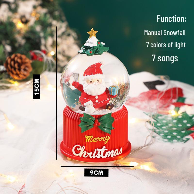 Children's Christmas Decorations: Crystal Ball Music Box Ornament for Tabletop