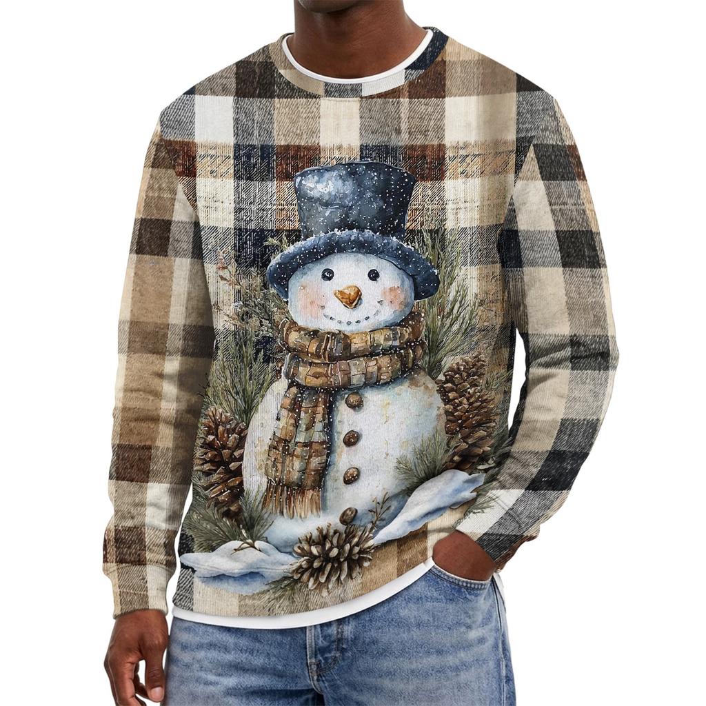 Men's Christmas Hoodless Neck Pullover Sweatshirt, for Him
