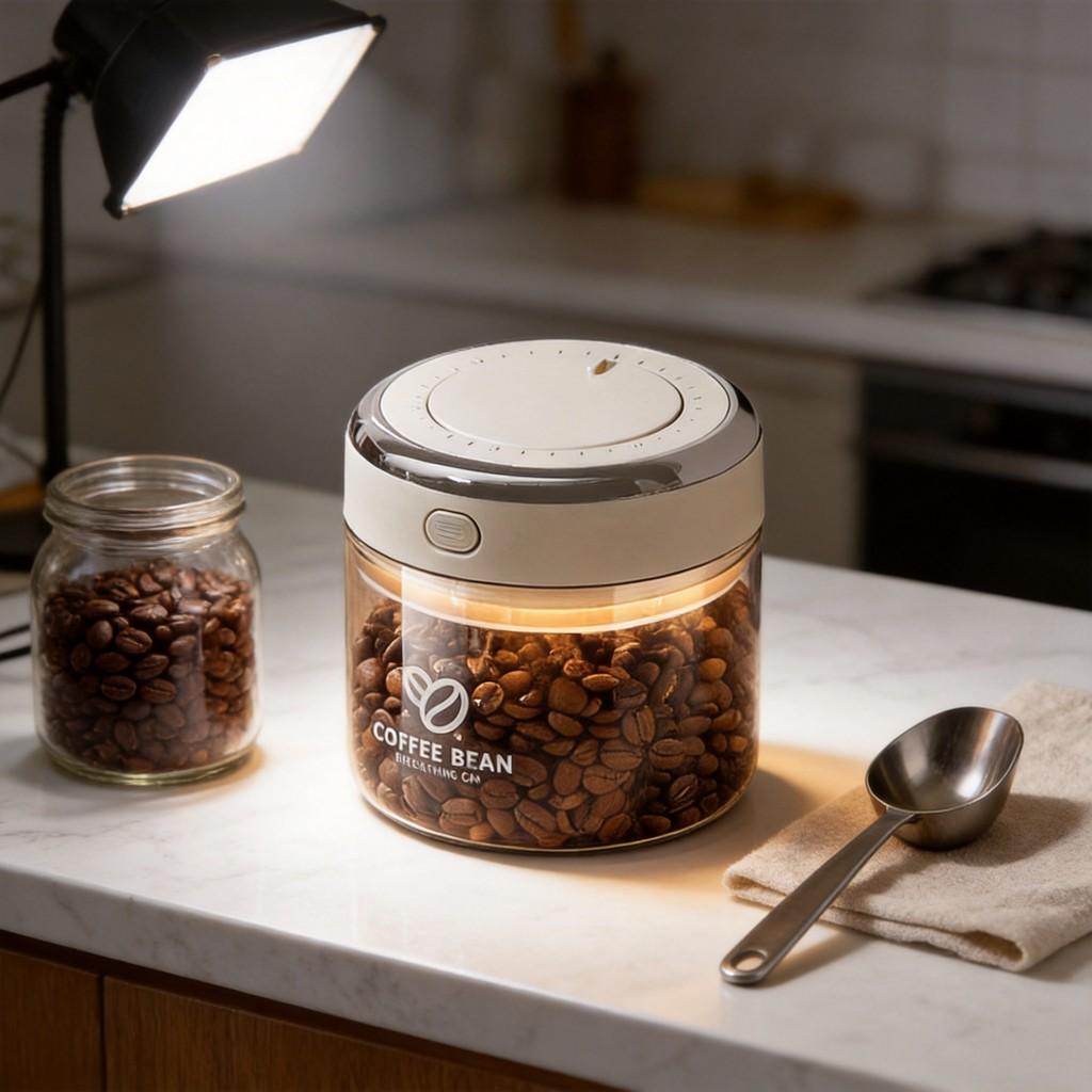 Modern Minimalist Vacuum Coffee Bean Storage Container With Sealed Lid For Freshness