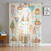 Dessert Cake Bread Modern Tulle Curtains for Living Room Bedroom Home Kitchen Window Sheer Curtains