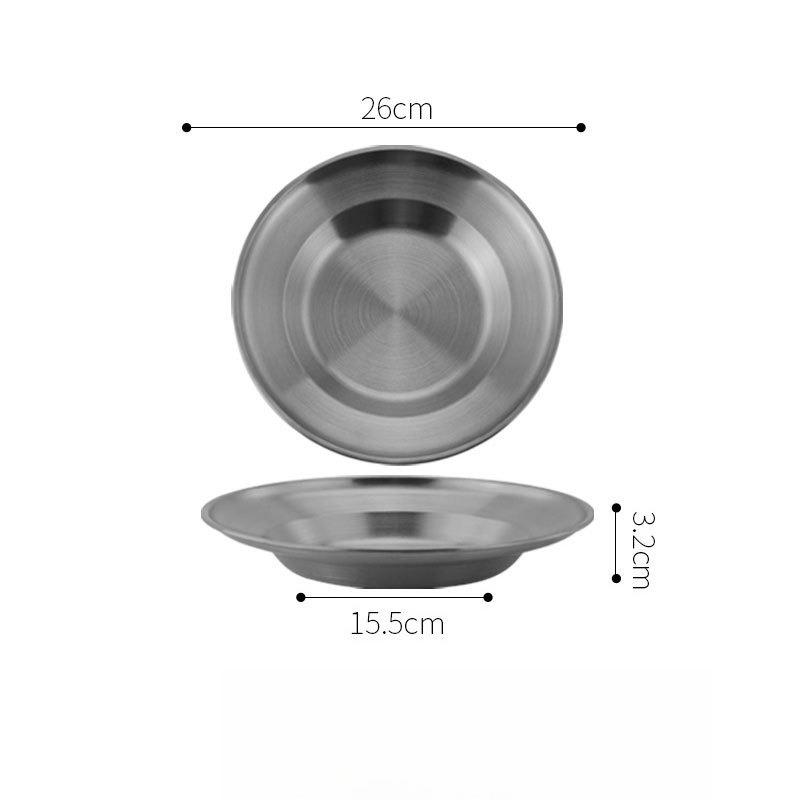 1 Stück Edelstahlplatte 8 Zoll Ultra-tragbares Geschirr Metall-Speiseteller für Kinder Kleinkinder Großartig für Camping im Freien Picknick