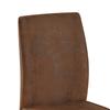 Set of 2 Brown Dining Chairs Made of Tech Fabric, Ergonomic Design, Comfortable and Aesthetic at the Same Time. Black Metal Legs.