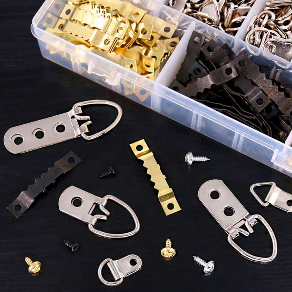 415 Pcs Picture Hooks Ring Picture Hangers with Screws Picture Frame Hardware