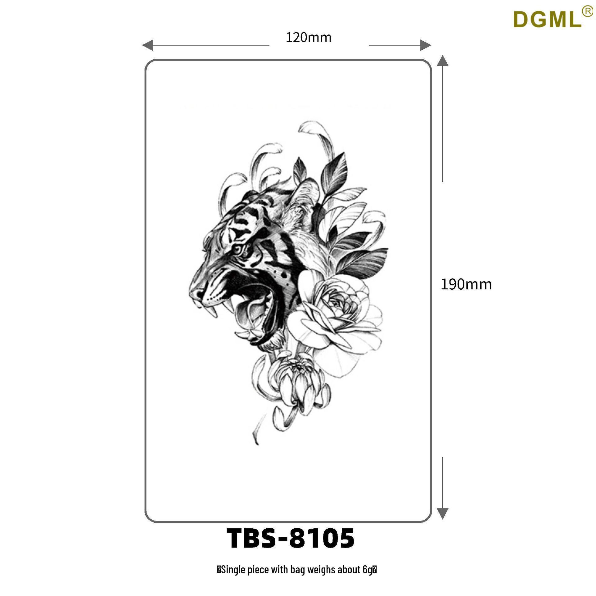 Waterproof Cartoon Letter Tattoo Sticker - Full Arm Design 19x21 cm